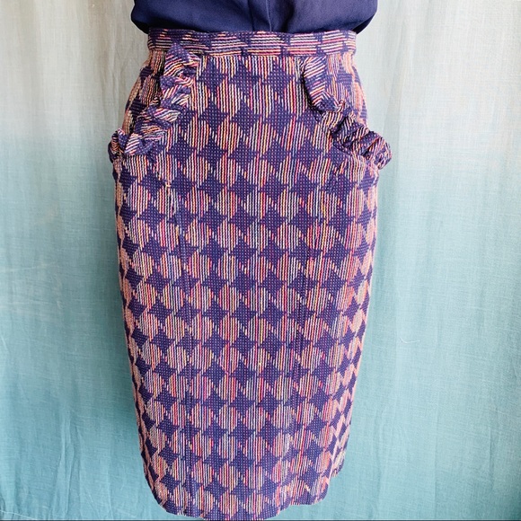 ❌sold❌ Eva Franco Rainbow Ruffle Pencil Skirt - Picture 4 of 8